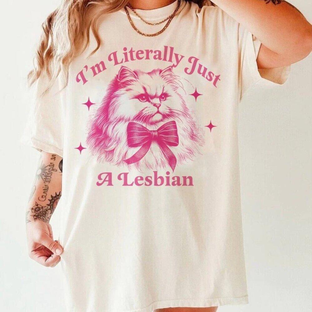 Im Literally Just A Lesbian Sapphic Pride Retro T-Shirt